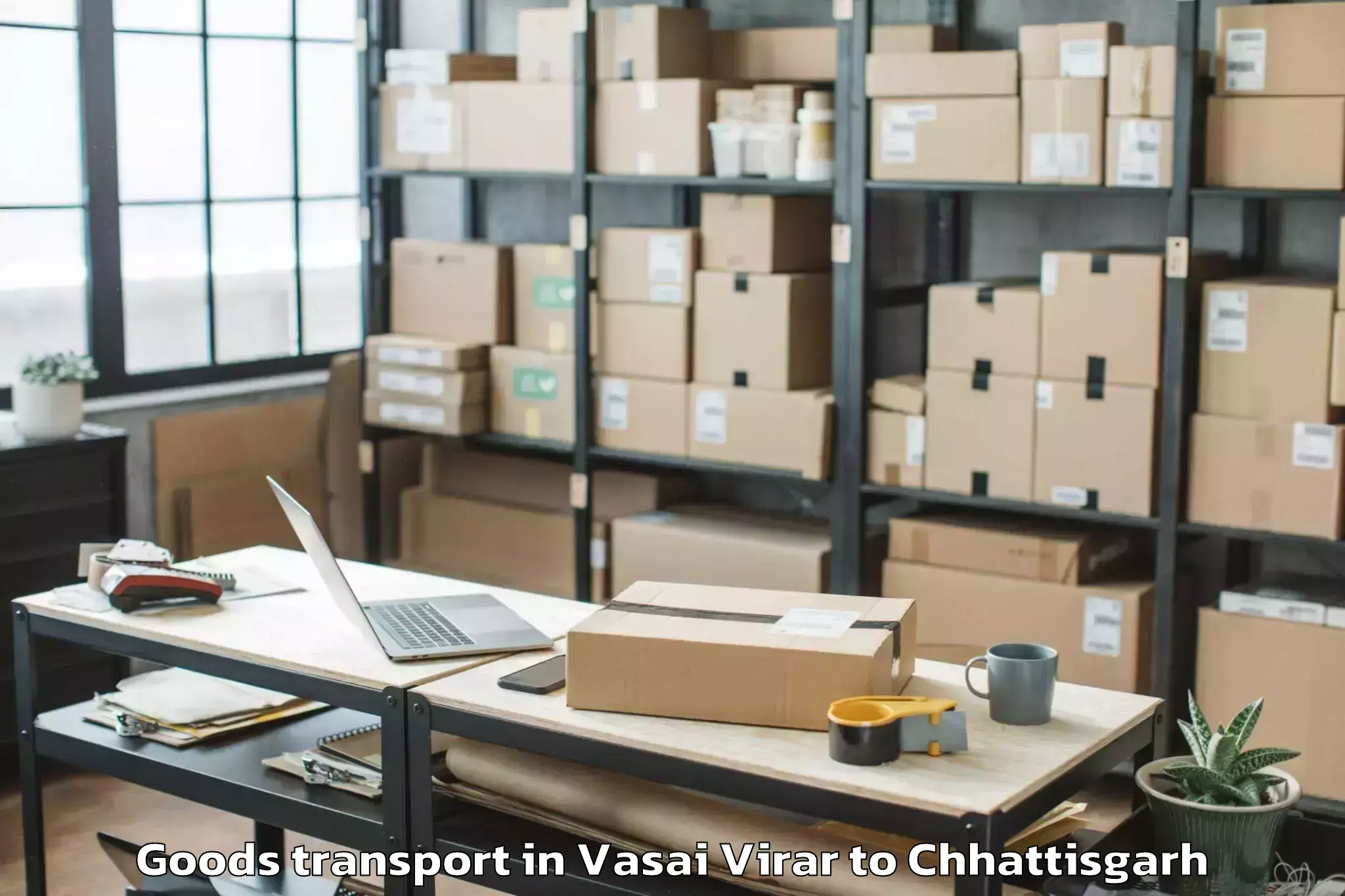 Top Vasai Virar to Bijapur Chhattisgarh Goods Transport Available